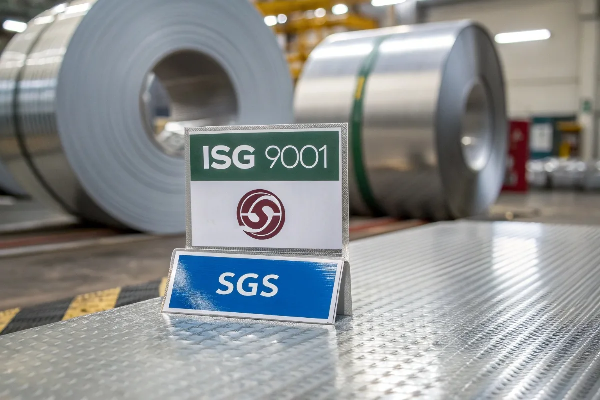 SGS and ISO certification documents for steel coils